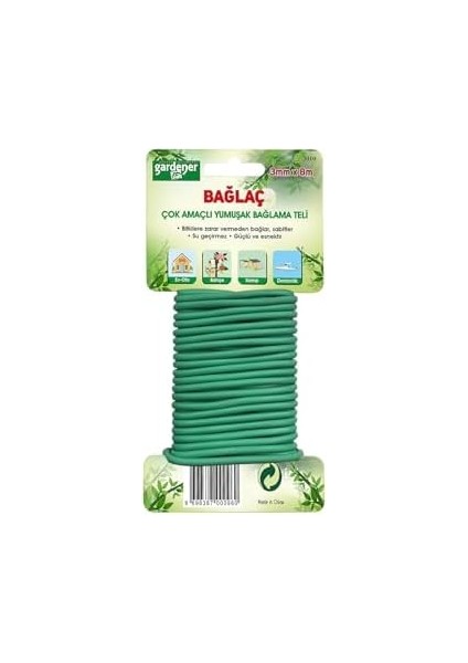 3010 Bağlaç, Çok Amaçlı Yumuşak Bağlama Teli - 3mm x 8m