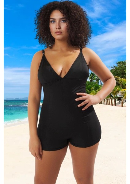 Konforlu Modern Derin V Yaka Büyük Beden Mayo Ergonomik Kesim Rahat Plus Size