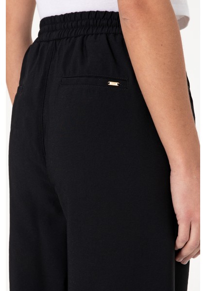 Kadın Siyah Pantolon (Kanvas-Chino) 50300357-VR046
