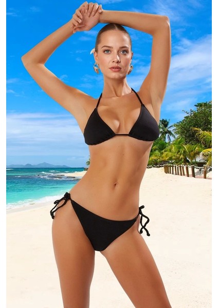 Modern Üçgen Bikini Takımı Hızlı Kuruyan Esnek Kumaş Yaz Koleksiyonu Plaj ve Havuz Için