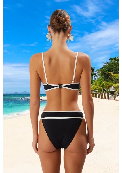 Modern Straplez Bikini Takımı Klora Dayanıklı Premium Kalite Esnek Kumaş Su Sporları Için