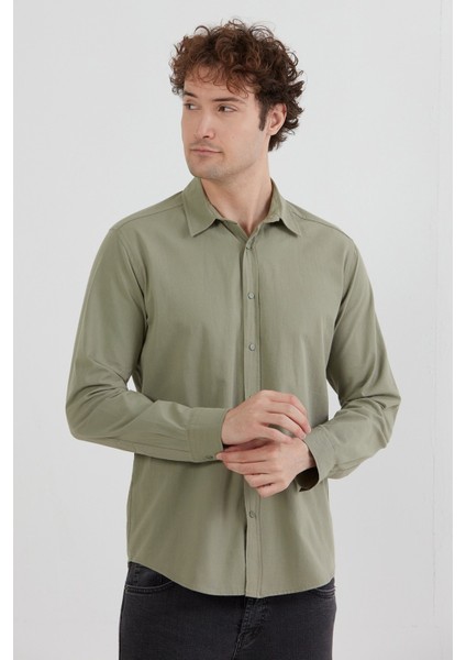 Basic Çıtçıtlı Gabardin Gömlek