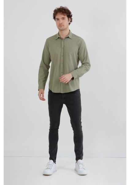 Basic Çıtçıtlı Gabardin Gömlek