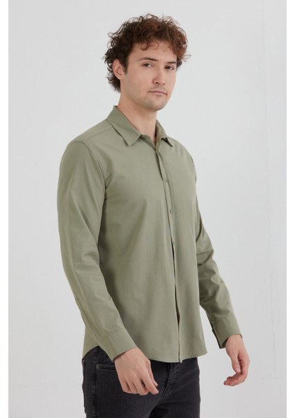 Basic Çıtçıtlı Gabardin Gömlek
