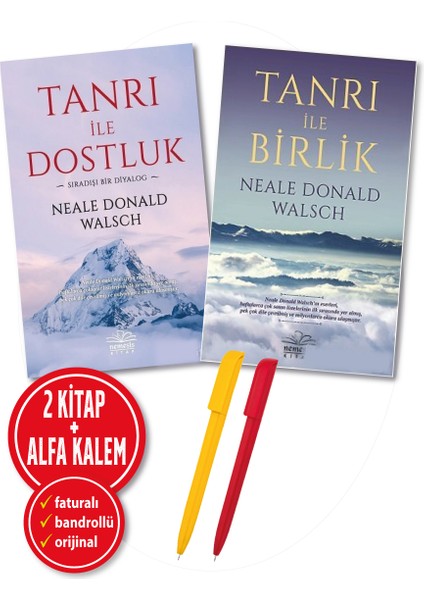 Alfa Kalem+ Neale Donald Walsch 2 Kitap (Tanrı ile Dostluk+Tanrı ile Birlik) Psikoloji Yeni