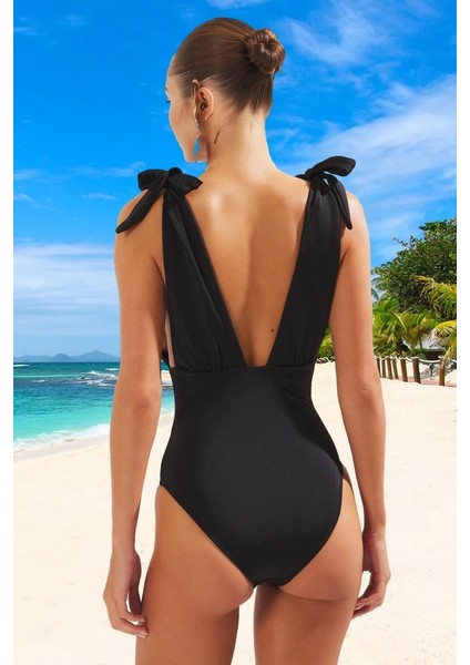Modern Derin V Yaka Mayo Premium Kalite Esnek Kumaş Şık Detaylı Özel Tasarım Swimsuit fiyatları