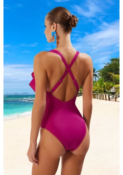 Modern Derin V Yaka Mayo Banyo Kıyafeti Uv Korumalı Havuz Mayosu Ergonomik Kesim fiyatları