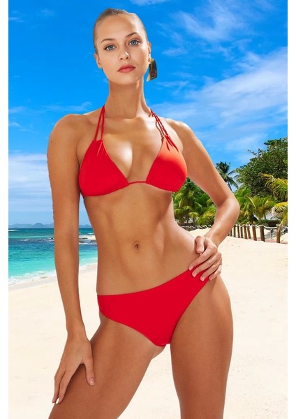 Modern Üçgen Bikini Takımı Yaz Koleksiyonu Şık Detaylı Premium Kalite Esnek Kumaş