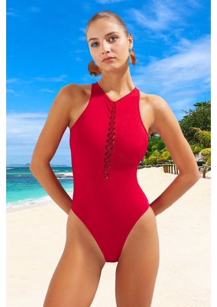 Modern Halter Mayo Uv Korumalı Şık Detaylı Plaj Mayosu Su Sporları Için Swimsuit modelleri