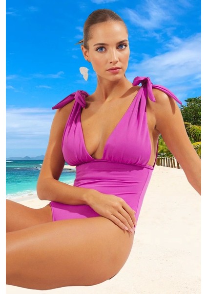 Modern Derin V Yaka Mayo Premium Kalite Esnek Kumaş Şık Detaylı Özel Tasarım Swimsuit