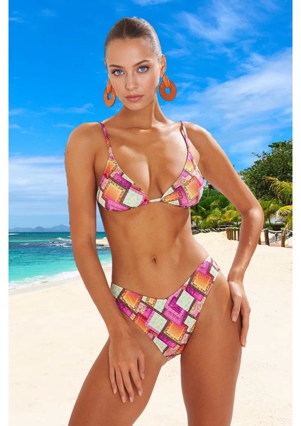 Modern Desenli Bikini Takımı Yaz Koleksiyonu Plaj ve Havuz Için Klora Dayanıklı Uv Korumalı modelleri