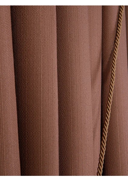 Karesi Yiğit Perde Tarçın Rengi 1/3 Sık Pileli Keten Fon Perde (Ürün Braçol Hediyelidir) fiyatları