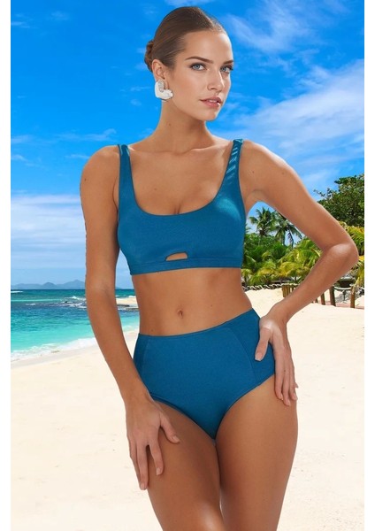 Modern Parlak Bikini Takımı Esnek Kumaş Su Sporları Için Özel Tasarım Hızlı Kuruyan