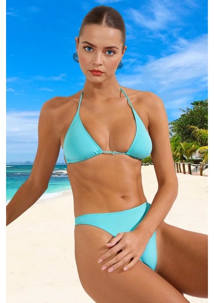 Modern Üçgen Bikini Takımı Şık Detaylı Esnek Kumaş Uv Korumalı Klora Dayanıklı Yüksek Konfor