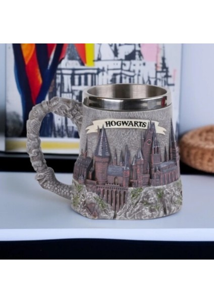 Harry Potter Hogwarts 3D Kabartmalı Dış Yüzey Içi Çelik Kupa Termos Hediyelik fiyatları