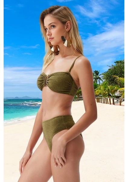 Modern Straplez Bikini Takımı Premium Kalite Klora Dayanıklı Şık Detaylı Plaj ve Havuz Için fiyatları