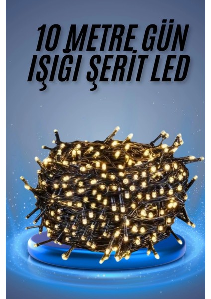 LED Işık Ağaç Süsleme Ampüllü Dekoratif Aydınlatma 10 Metre Gün Işığı