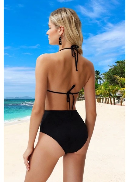 Modern V Yaka Mayokini Uv Korumalı Klora Dayanıklı Su Sporları Için Şık Detaylı Esnek Kumaş fiyatları