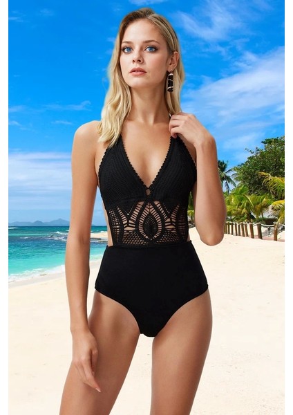 Modern V Yaka Mayokini Uv Korumalı Klora Dayanıklı Su Sporları Için Şık Detaylı Esnek Kumaş modelleri