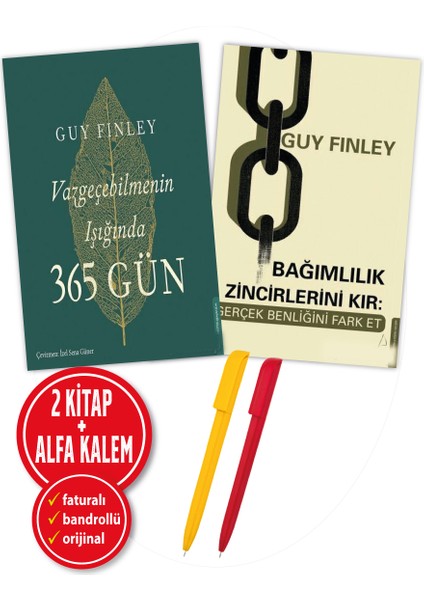Alfa Kalem+ Guy Finley 2 Kitap(Vazgeçebilmenin Işığında 365 Gün+Bağımlılık Zincirlerini Kır)