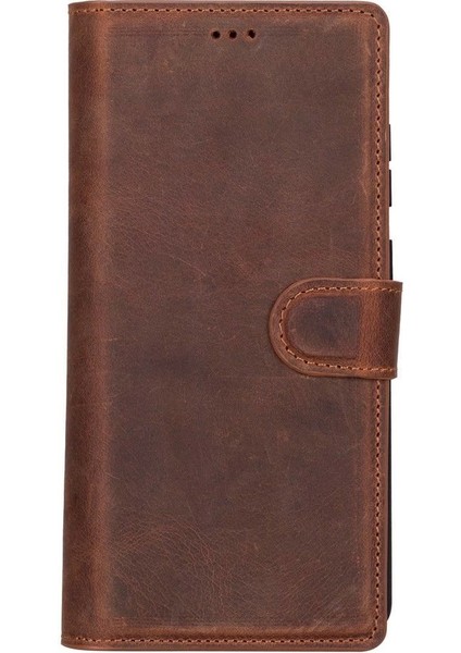 Samsung Galaxy S25 Ultra Uyumlu, Hakiki Deri, El Yapımı, Cüzdanlı Kılıf, Antik Kahve fırsatları