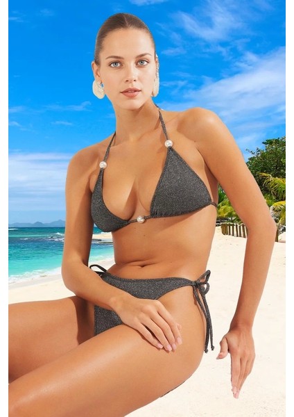 Modern Üçgen Bikini Takımı Ergonomik Kesim Uv Korumalı Klora Dayanıklı Yaz Koleksiyonu