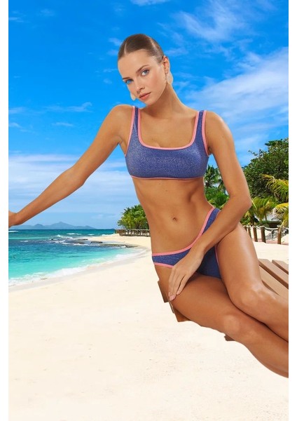 Modern Simli Bikini Takımı Hızlı Kuruyan Özel Tasarım Yüksek Konfor Yaz Koleksiyonu