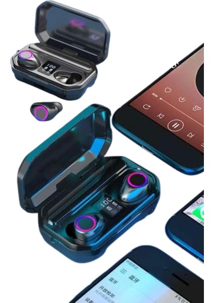 Yeni Nesil Bluetooth Kulaklık Uzun Pil Ömrü El Fenerli Dijital Şarj Göstergeli