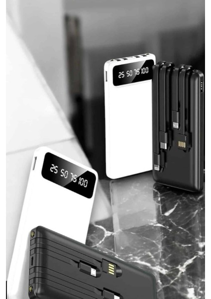 20.000 Mah LED Işıklı LCD Ekran USB Girişli Type-C Lightning Powerbank modelleri