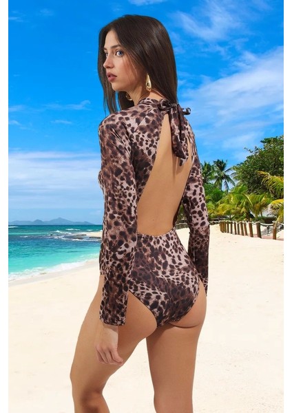 Modern Desenli Mayo Su Sporu Kıyafeti Premium Kalite Swimsuit Plaj Mayosu Şık Detaylı