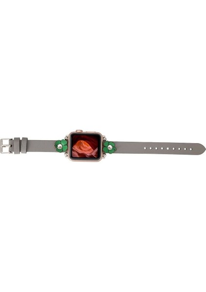 Apple Watch Uyumlu Deri Kordon Clover 38-40-41MM St Rst9 modelleri