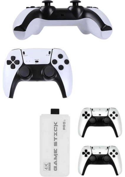 Çift Oyun Kollu 4K Hd Ekran Nostaljik 20.000 Oyunlu Beyaz Game Stick