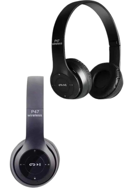 Bluetooth Kablosuz Kulaklık Siyah Wireless 5.0 Kulak Üstü Uzun Pil Ömrü