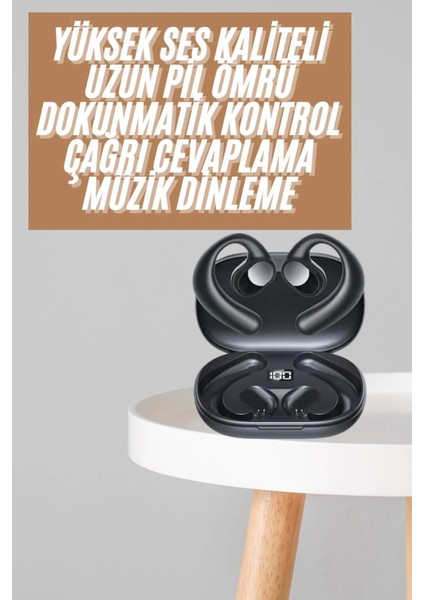Bluetooth Kulaklık Küpeli Uzun Pil Ömrü Yüksek Ses Kaliteli Dijital Göstergeli