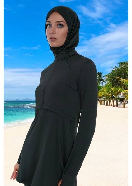 Modern Tesettür Plaj Giyim Yüksek Konfor Şık Detaylı ve Havuz Için Ergonomik Kesim