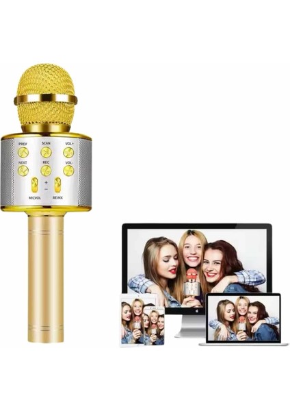 Karaoke Mikrofon Bluetooth Bağlantılı Aux Girişli Uzun Pil Ömrü Yüksek Ses Kaliteli fırsatları