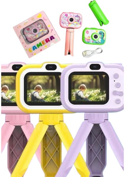 Çocuk Için Eğitici Video Kamera Ayaklı Mini Fotoğraf Makinesi