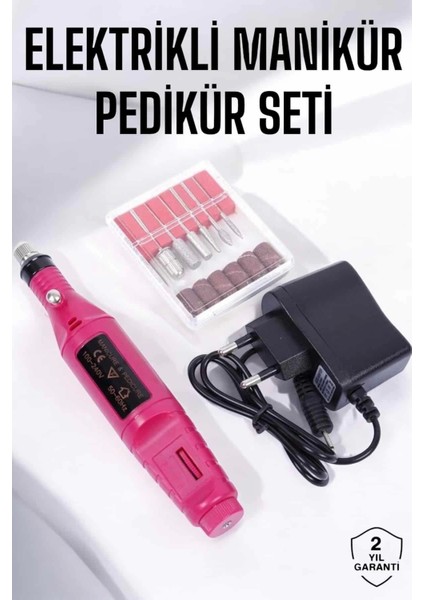 Elektrikli Manikür Pedikür Törpü Seti Protez Tırnak Temizleyici