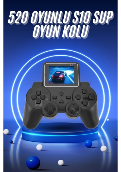 2.4 Inç Ekran 520 Oyunlu Retro Temalı Kablosuz Oyun Kolu El Atarisi