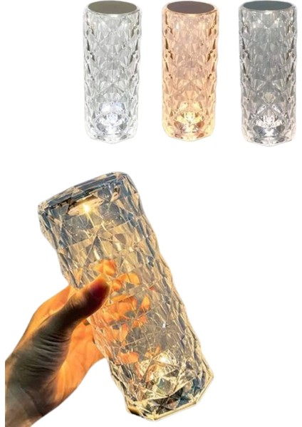 Yeni Nesil Modern Kristal Masa ve Gece Lambası Dokunmatik Renk Değiştirebilen