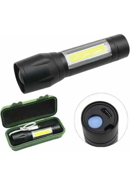 El Feneri Uzun Menzilli USB Şarj Edilebilir Kamp Lambası