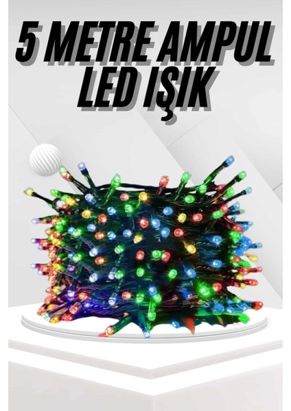 Ledli Fişli LED Dekor Lambası 5m Rgb Yılbaşı Ağacı Işığı