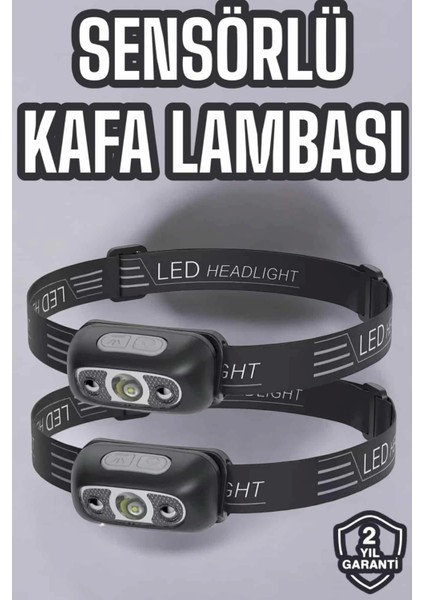 Kafa Lambası Kamp Lambası LED Işık Şarjlı Ayarlanabilir