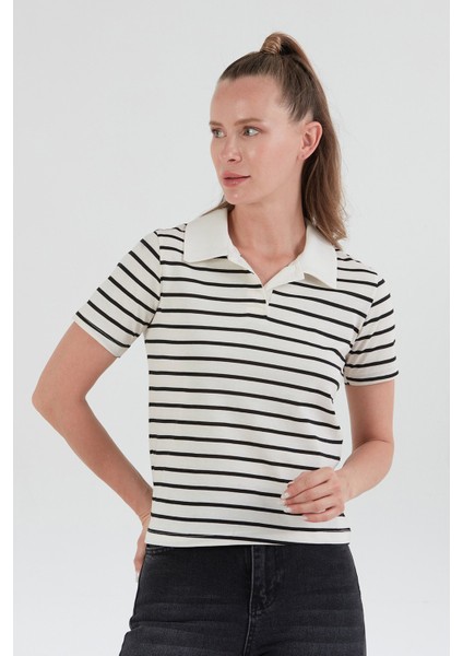 Çizgili Polo Yaka Tişört modelleri