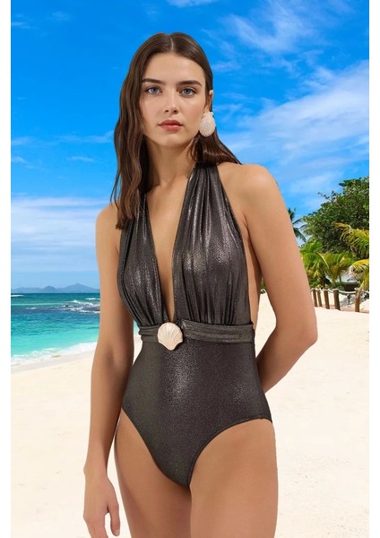 Modern Derin V Yaka Mayo Özel Tasarım Banyo Kıyafeti Yüzme Klora Dayanıklı modelleri