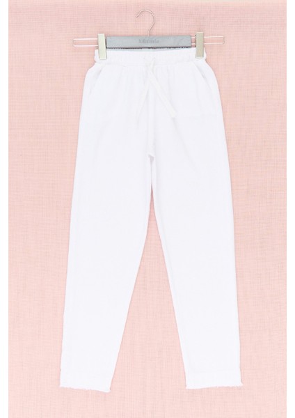 Beli Lastikli Paçası Püsküllü Pantolon