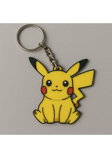 Oturan Sevimli Pokemon Pikachu Anahtarlık Hediyelik Keychain