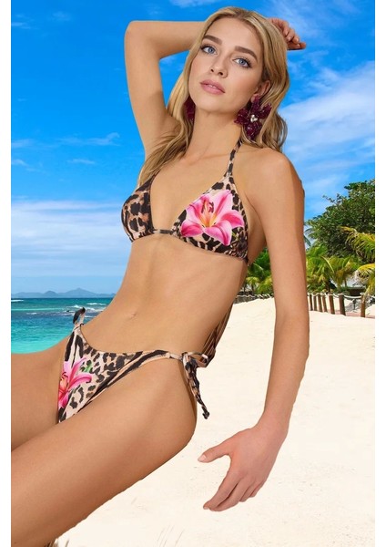 Modern Desenli Bikini Takımı Hızlı Kuruyan Ergonomik Kesim Yaz Koleksiyonu Yüksek Konfor