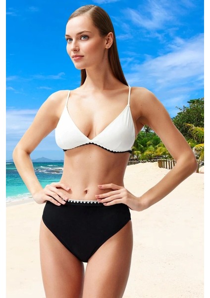Modern Üçgen Bikini Takımı Hızlı Kuruyan Klora Dayanıklı Premium Kalite Yüksek Konfor