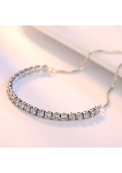 925 Ayar Gümüş Avusturya Kristali Taşlı Su Yolu Ayarlanabilir Asansörlü Bileklik Sevgiliye Hediye modelleri